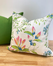 Load image into Gallery viewer, READY TO SHIP Fabricut Floral Pillow Cover. Throw Accent Pillow, Designer Pillow. Size 16” x 16”