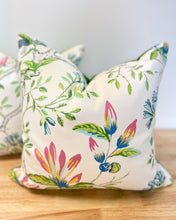 Load image into Gallery viewer, READY TO SHIP Fabricut Floral Pillow Cover. Throw Accent Pillow, Designer Pillow. Size 16” x 16”