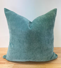 Load image into Gallery viewer, READY TO SHIP Pistachio Velvet Designer Pillow Cover, Size 18” x 18”