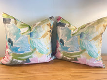 Load image into Gallery viewer, READY TO SHIP Fabricut Floral Pillow Cover. Throw Accent Pillow, Designer Pillow. Size 16” x 16”
