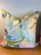 Load image into Gallery viewer, READY TO SHIP Fabricut Floral Pillow Cover. Throw Accent Pillow, Designer Pillow. Size 16” x 16”
