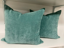 Load image into Gallery viewer, READY TO SHIP Pistachio Velvet Designer Pillow Cover, Size 18” x 18”
