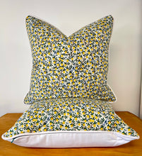 Load image into Gallery viewer, READY TO SHIP Rifle Paper Lemon Pattern Designer Pillow Cover with Cording and Lined, Size 20x20”
